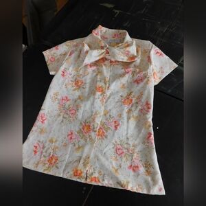 VINTAGE - Floral Short Sleeve Blouse